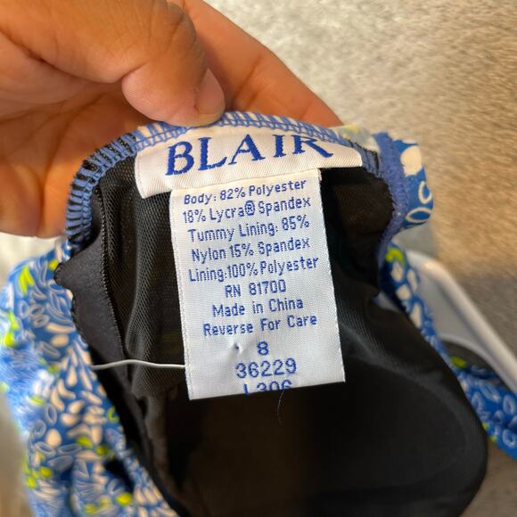 Blair Blue One Piece Romper Swimsuit w/Tummy Control Size 8 Small New Modest - Picture 5 of 7
